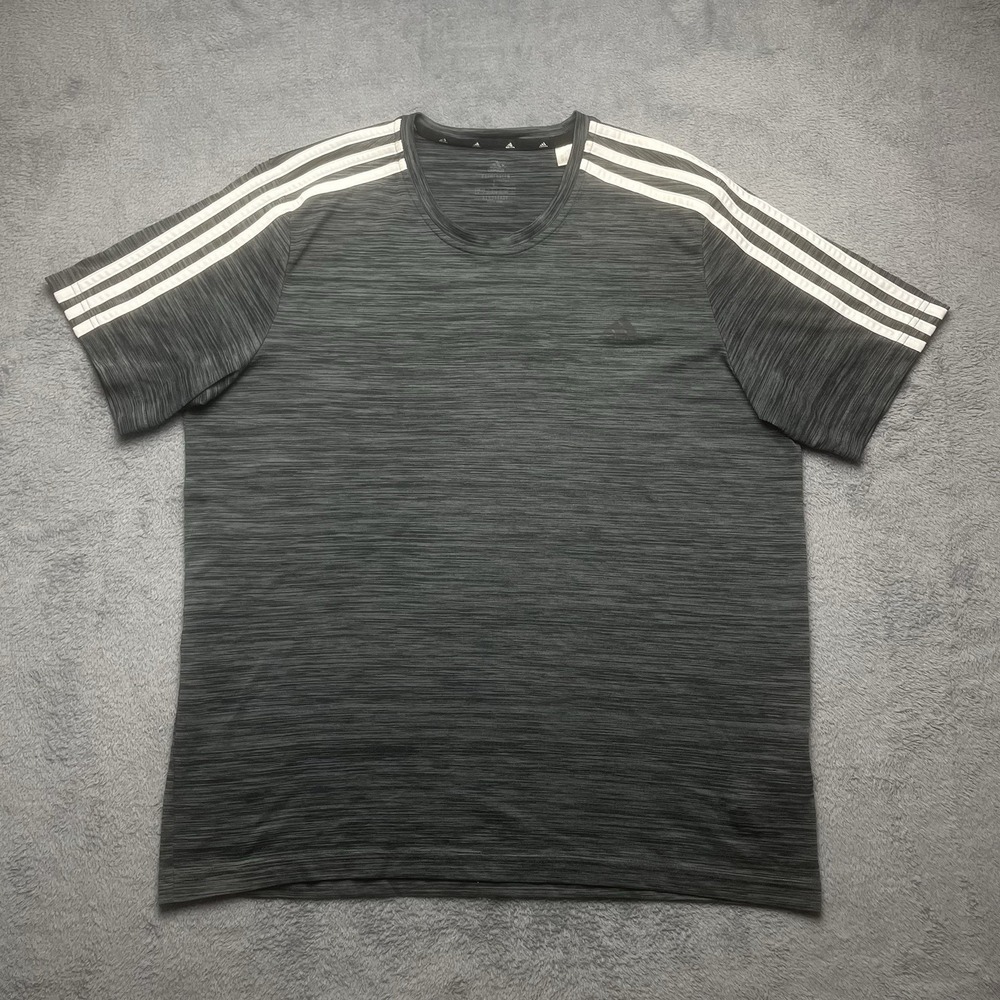 Adidas Tshirt Aeroready Primegreen Mens Size Large Gray Short Sleeve Activewear